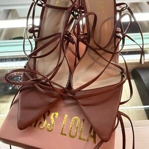 Miss Lola Women's Mocha Brown Strappy Heels